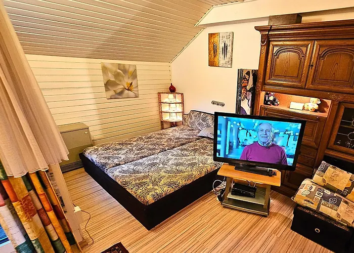 Winterberg Appartement 6 Pers am Skilift größten Skigebiets, ruhige Garten im Wald, gemütlichen Après-Ski-Cafés Restaurants zu Fuß erreichbar, Parkplatz, Schwimmbad, Sauna, Relaxraum, Buchbaren Massages Wellness Der Brabander, Darts Tischtennis-Fußba Apartamento *