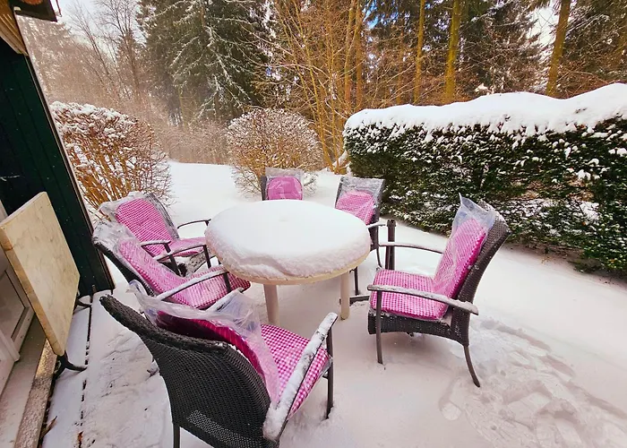 Winterberg Appartement 6 Pers am Skilift größten Skigebiets, ruhige Garten im Wald, gemütlichen Après-Ski-Cafés Restaurants zu Fuß erreichbar, Parkplatz, Schwimmbad, Sauna, Relaxraum, Buchbaren Massages Wellness Der Brabander, Darts Tischtennis-Fußba Apartamento