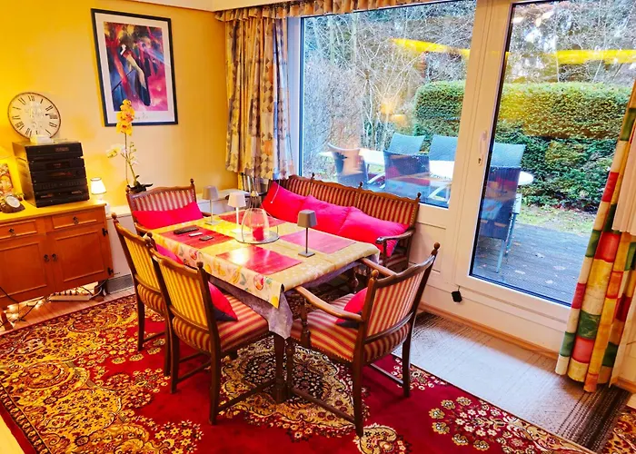 Winterberg Appartement 6 Pers am Skilift größten Skigebiets, ruhige Garten im Wald, gemütlichen Après-Ski-Cafés Restaurants zu Fuß erreichbar, Parkplatz, Schwimmbad, Sauna, Relaxraum, Buchbaren Massages Wellness Der Brabander, Darts Tischtennis-Fußba